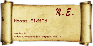 Moosz Előd névjegykártya